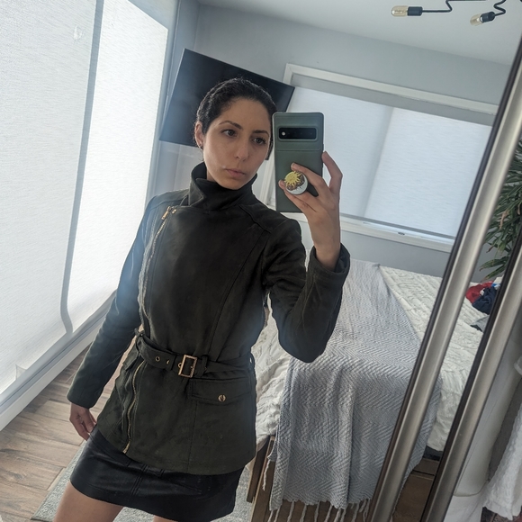 Free Generation Los Angeles Olive Green Suede Jacket - Picture 6 of 7